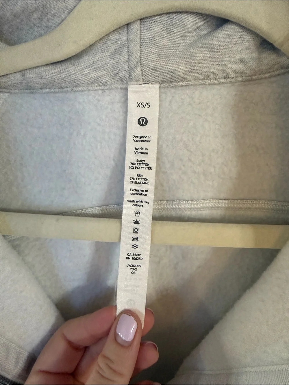 lululemon Scuba Gray Half Zip Hooded Pullover Hoodie w/ Pockets Women’s XS/S